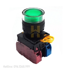 Nút nhấn có đèn loại phẳng YW1L-AF2E11Q4 (R,Y,G) size 22mm 1NO+1NC nhấn giữ 24V Idec
