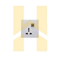 Bộ ổ cắm đơn 3 chấu + 2 ổ USB 13A