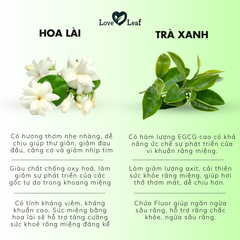 Chai Xịt Thơm Miệng Love Leaf Hương Hoa Lài - Trà Xanh Hương Hoa Dịu Nhẹ, Chai 8gr