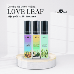 [Việt Quất-Lài-Trà Xanh] Combo 3 chai Xịt thơm miệng Love Leaf hỗ trợ khử mùi hôi miệng, hộp 3 chai