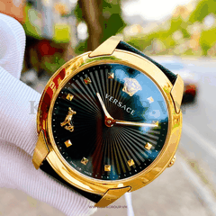 Đồng hồ VERSACE nữ VELR00319 Audrey V. Black Gold Watch 38mm