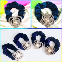 14.3 Dây Cột Tóc Nhung Đính Đá Nhiều Mẫu (1 cái)