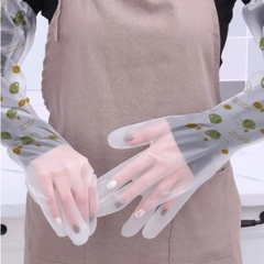 Bịch 5 đôi găng tay cao su pha nilon rửa bát siêu mỏng dai loại dài tiện dụng