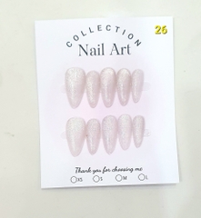 H03. Set 10 móng tay giả mắt mèo kèm keo và giũa móng