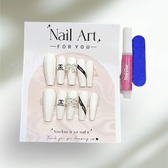 Bộ 10 m.óng ta.y gi.ả nhọn mẫu mới kèm keo dán