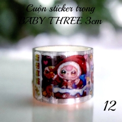 Cuộn sticker trong nhũ BABY THREE 3cm