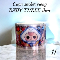 Cuộn sticker trong nhũ BABY THREE 3cm