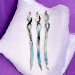 14.21 Trâm cài tóc nhựa họa tiết vân sa.ng trọng 18cm