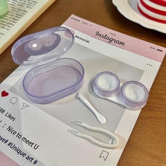 17.4 Hộp đựng lens trong suốt kèm dụng cụ họa tiết hoạt hình