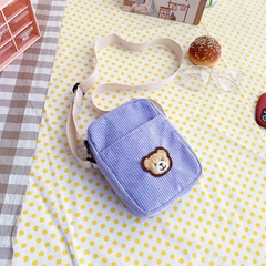 T10. Túi nhung kẻ sọc đeo chéo 13*18*5cm