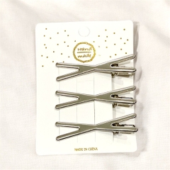13.1 Set 4 kẹp tóc mái mỏ vịt hình chéo X dễ thương 4,5cm