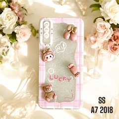Ốp Lưng Điện Thoại LUCKY Viềm Caro Hồng, Hình Cô Gái Siêu Dễ Thương