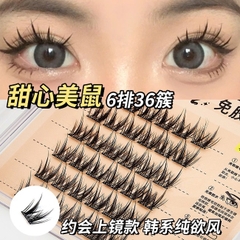 16.2 Vỉ 6 hàng mi giả cong dài, tự nhiên JONBOS không dùng keo J078