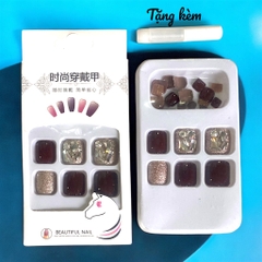 Set 24 móng chân kiểu keo nhiều mẫu