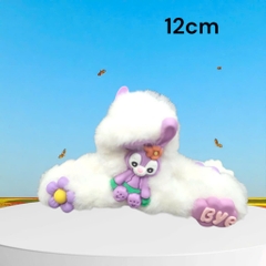 15.1 Kẹp tóc lông charm hoạt hình dễ thương