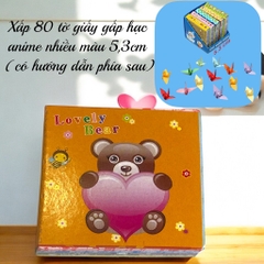 Xấp 80 tờ giấy gấp hạc anime nhiều màu 5,3cm