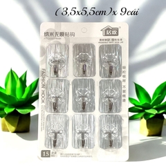 Vỉ 9 móc dán tường