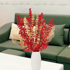 Cành Lá Táo Vàng Kim Decor Trang Trí