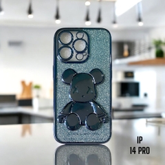 Ốp Lưng Điện Thoại Mềm,  Viền Xanh Và Gấu Con Dễ Thương Cho IPHONE