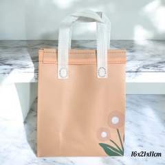 Túi giữ nhiệt 2 lớp miệng gấp họa tiết hoa 21*26*11cm