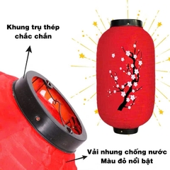 Lồng đèn vải đỏ hoa anh đào