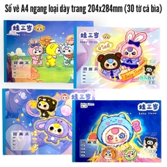 Sổ vẽ A4 ngang nhân vật loại dày trang 204x284mm (30 tờ cả bìa) - Ngẫu nhiên
