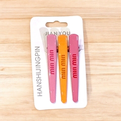 13.1 Sét 3 kẹp mỏ vịt nhiều màu 8cm