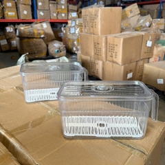 PT1.5 Hộp đựng thực phẩm tủ lạnh trong suốt có tay cầm và nắp 3,5L 24x13x13cm