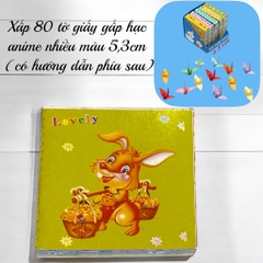 Xấp 80 tờ giấy gấp hạc anime nhiều màu 5,3cm