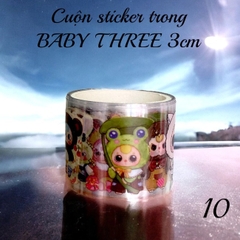 Cuộn sticker trong nhũ BABY THREE 3cm