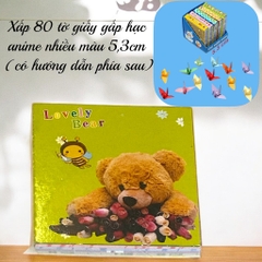 Xấp 80 tờ giấy gấp hạc anime nhiều màu 5,3cm