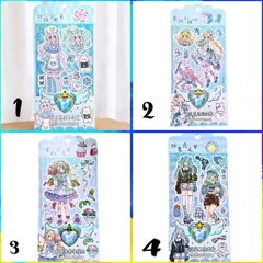 Sticker kim tuyến hình cô gái China