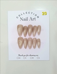 H03. Set 10 móng tay giả mắt mèo kèm keo và giũa móng