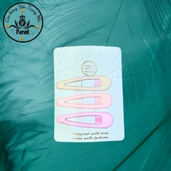 13.1 Sét 3 Kẹp Tim Sao Dài Trắng Hồng