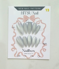 H03. Set 10 móng tay giả mắt mèo kèm keo và giũa móng