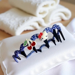 Bờm tóc sóng kẻ Hello Kitty
