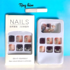Set 24 móng chân kiểu keo nhiều mẫu