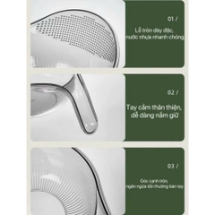Rổ vo gạo nhựa có tay cầm tiện lợi 28x13cm (cả tay cầm)