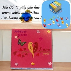 Xấp 80 tờ giấy gấp hạc anime nhiều màu 5,3cm