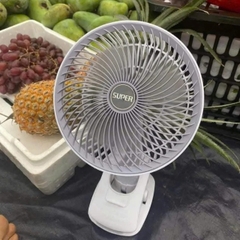 CT2. Quạt tích điện gấp gọn, kẹp bàn Super