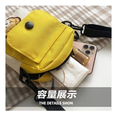 T10. Túi vải canvas đeo chéo họa tiết gấu 12,5*16,5*4,5cm