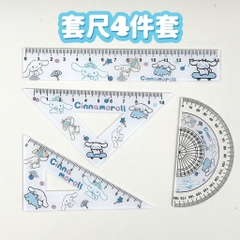 Bộ thước kẻ 4 chi tiết họa tiết hoạt hình
