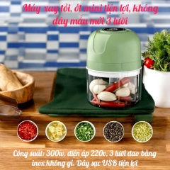 Dụng cụ xay tỏi dây sạc USB 250ml