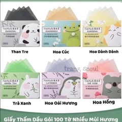 Bịch 100 tờ giấy thấm dầu nhiều mùi hương (6x9cm)x100 tờ