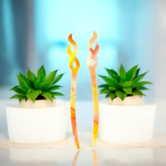 14.21 Trâm cài tóc nhựa họa tiết vân sa.ng trọng 18cm