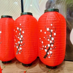 Lồng đèn vải đỏ hoa anh đào