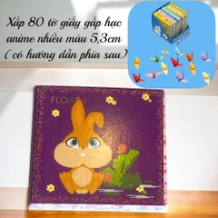 Xấp 80 tờ giấy gấp hạc anime nhiều màu 5,3cm