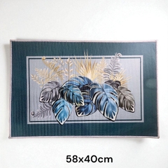 Thảm chân vải chữ nhật hoa 3D