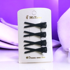 13.1 Set 4 kẹp tóc mái mỏ vịt hình chéo X dễ thương 4,5cm