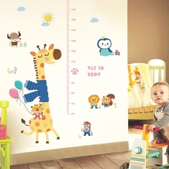 Decal dán tường đo chiều cao của bé họa tiết hoạt hình M1 90*60cm